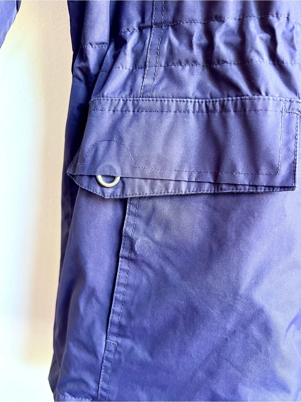 Free Country Navy Hooded Super Soft Lining Utility Jacket with Drawstring Waist